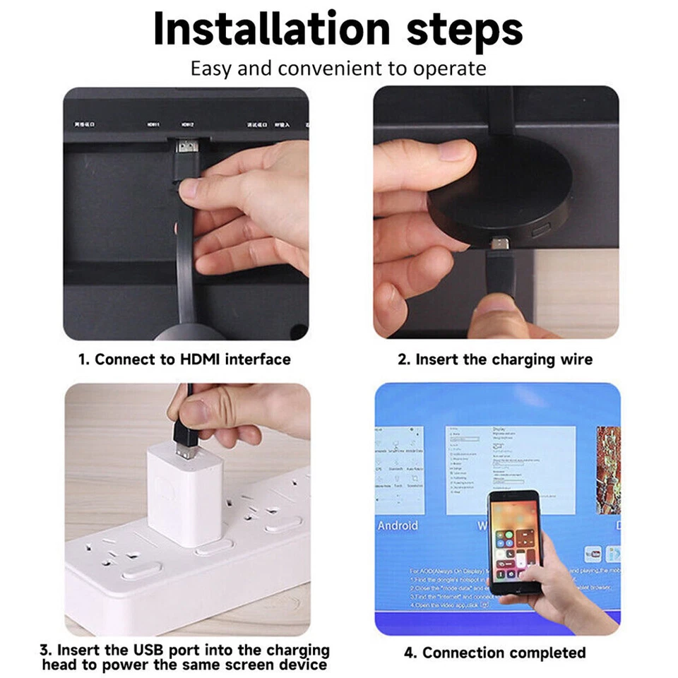 TV Stick 4K/1080P WiFi HDMI Screen Mirroring Dual Core Wireless Display Adapter  - Image 2 of 4