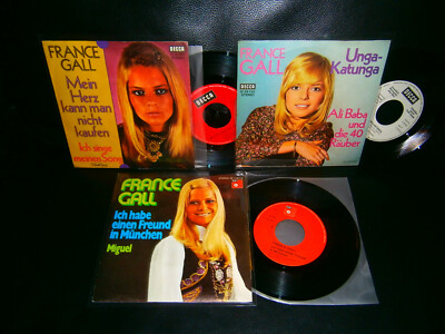 MINT!! 3x 7''45 BASF Ich habe .. FRANCE GALL (French) Promo-Schlager-Van Morrison