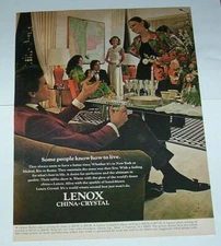 1974 print ad - Lenox China dinnerware Crystal glass glassware Advertising page