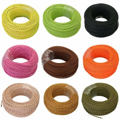 Twist 2-adriges geflochtenes Gewebekabel Vintage Elektrokabel flexibles Beleuchtungskabel