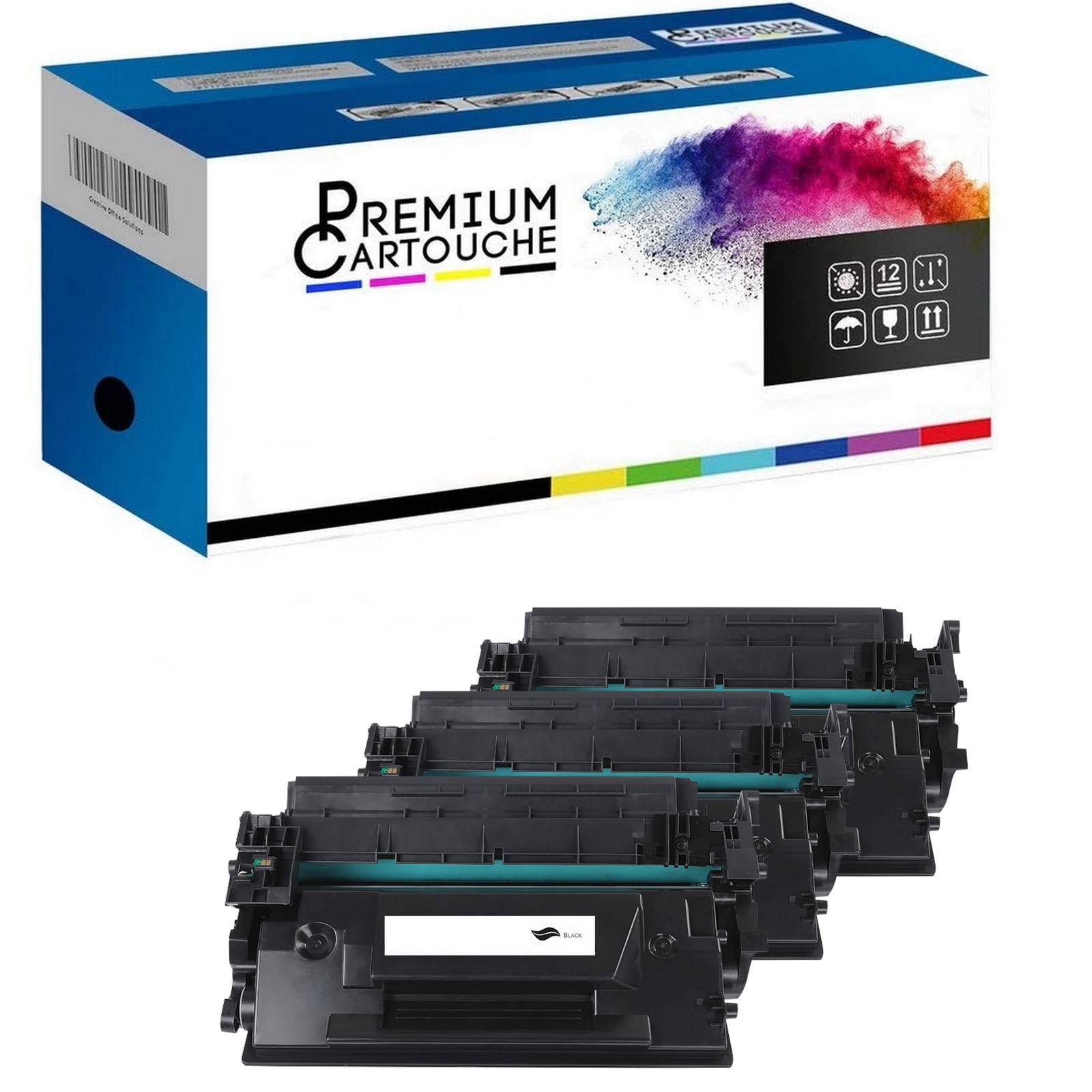 Pack 3 toners CF289Y 89Y noir compatible LaserJet Enterprise pour impression nette a haute densite