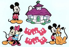 Mickey Mouse Die Cut Set, 7 pcs. - Mickey Mouse Scrapbook Page Die Cuts,Printed