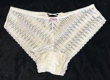White Lace Sheer Silky Bow Bikini Panties Womens M NWOT