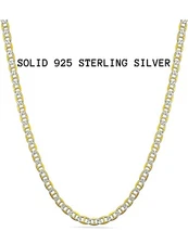 14k Gold Plated Sterling Silver Marina Mariner Link Italian Chain Necklace