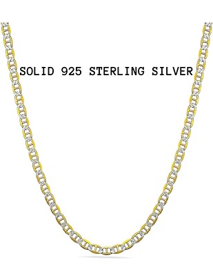 14k Gold Plated Sterling Silver Marina Mariner Link Italian Chain Necklace