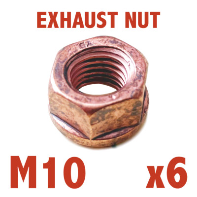 M10 Exhaust Flange Copper Nut for BMW (Quantity 6) E30 E36 E46 E90 E92 E39 M3 M5