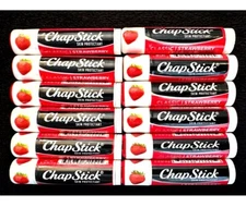 12pk CHAPSTICK CLASSIC STRAWBERRY FLAVORED LIP BALM SKIN PROTECTANT 0.15 oz