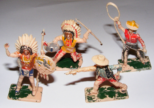 Wild West Western Cowboy Indianer Figuren Vintage 60' Jahre Hong Kong