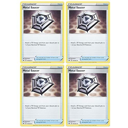 Pokemon Card - Metal Saucer - Sword and Shield Base - x4 Card  Playset - 170/202