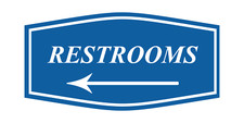 Fancy Restrooms Left Arrow Wall or Door Sign