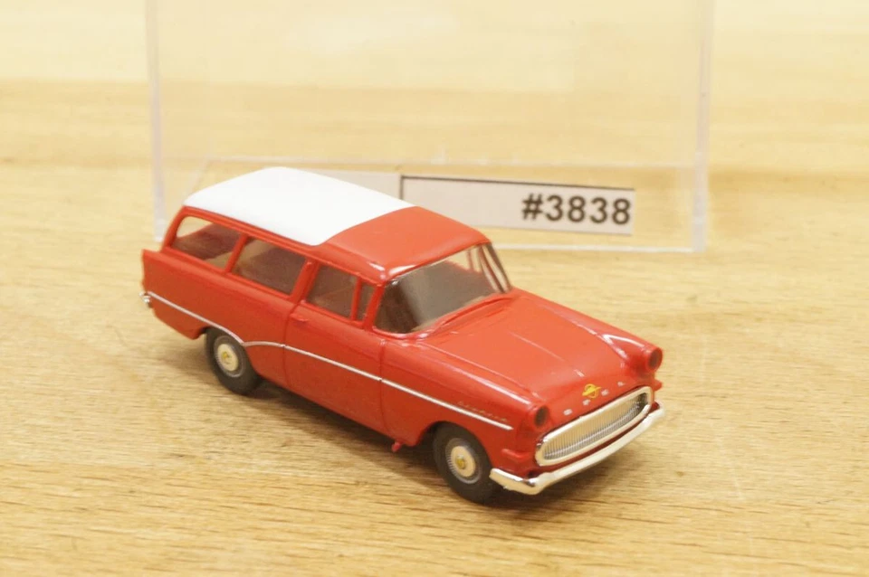 Ho 1:87 BREKINA 20020 Opel Rekord P1 Caravan " Rosso/Bianco " Nuovo IN Conf - Immagine 2 di 4