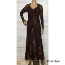 Fuzzi v neck animal print maxi dress s small