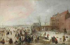Hendrick Avercamp A Scene On The Ice Near A Town A4 Print
