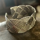 Sterling Handmade Woven Style Cuff Bracelet 7 1/2” 45 Grams Beautiful — photo 3