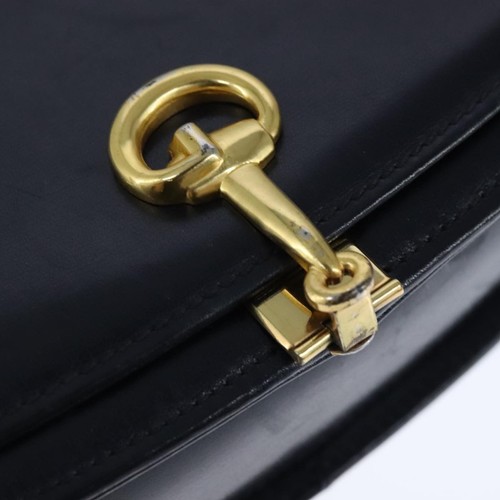 Auténtico bolso de hombro Gucci Horsebit de cuero azul marino - Imagen 11 de 22