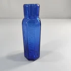 USS Cairo Civil War US Navy Mustard Bottle Cobalt Blue Replica Jamestown Glass