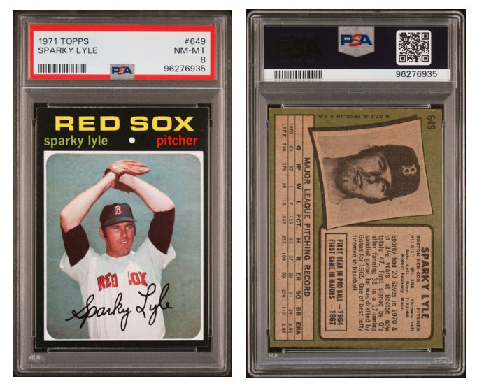 1971 TOPPS Sparky Lyle SP Short Print #649 PSA 8 NM MT