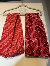 x 2 Pairs LuLaRoe Valentine Floral Leggings New OS Red Pink Cupid    NWT