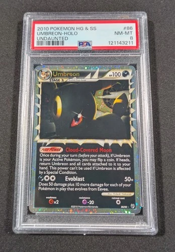 Pokemon Card Holo Umbreon Prime 86/90 PSA 8 NM-MT HG&SS Undaunted