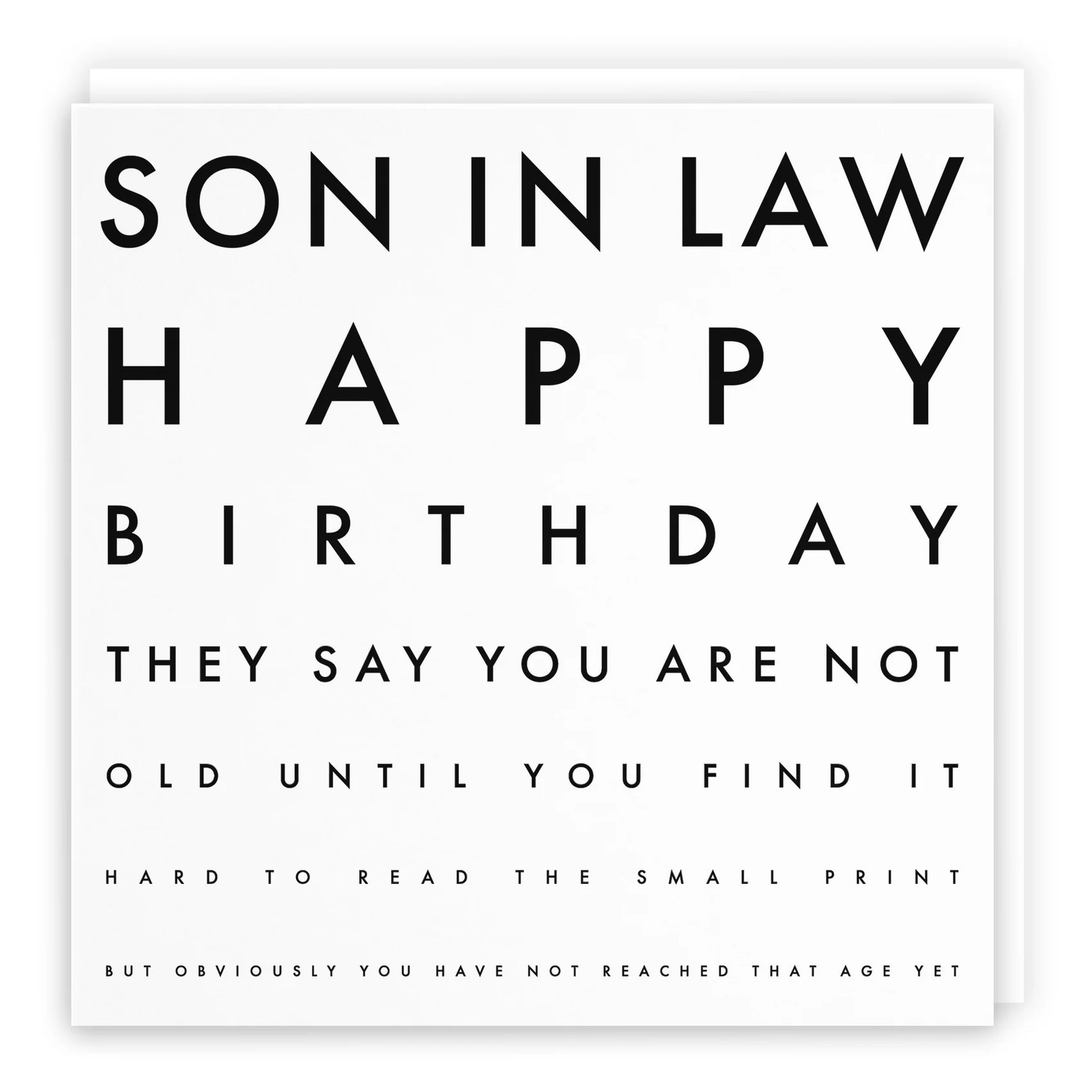 Son In Law Funny Eye Sight Birthday Card Letters