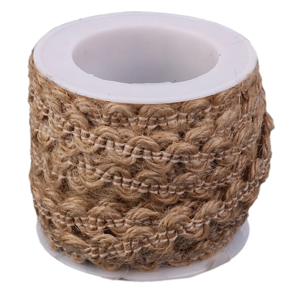 1x Jute Rustique Tressé Toile De Jute Toile De Jute Ruban Mariage Fleuristerie - Photo 1/1