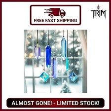 Crystal Prisms Suncatcher 7pcs Blue Dreams Hanging Window Decor K9 Glass Rain...