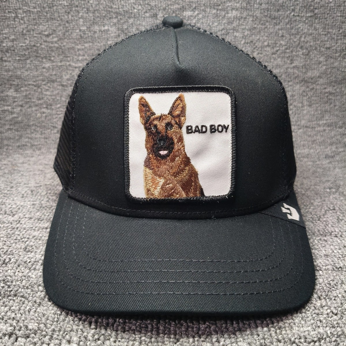 Goorin Bros Bad Boy Trucker Snapback Black Dog Patch Hat The Farm