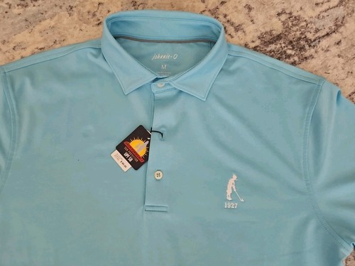 NWT johnnie-O Mens Prep Performance Birdie Polo Golf Medium Barbados Blue UPF 50 - Picture 2 of 5