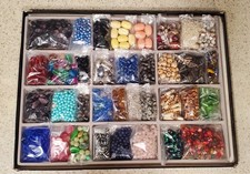 HUGE Lot Beads/Jewelry Making Supplies 35'Bags' 100 NEW - UNIQUE LOTS bx55