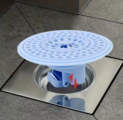 1pc Blue Floor Drain Cover Hair Catcher Anti Odor Sink Strainer Tool - NEW