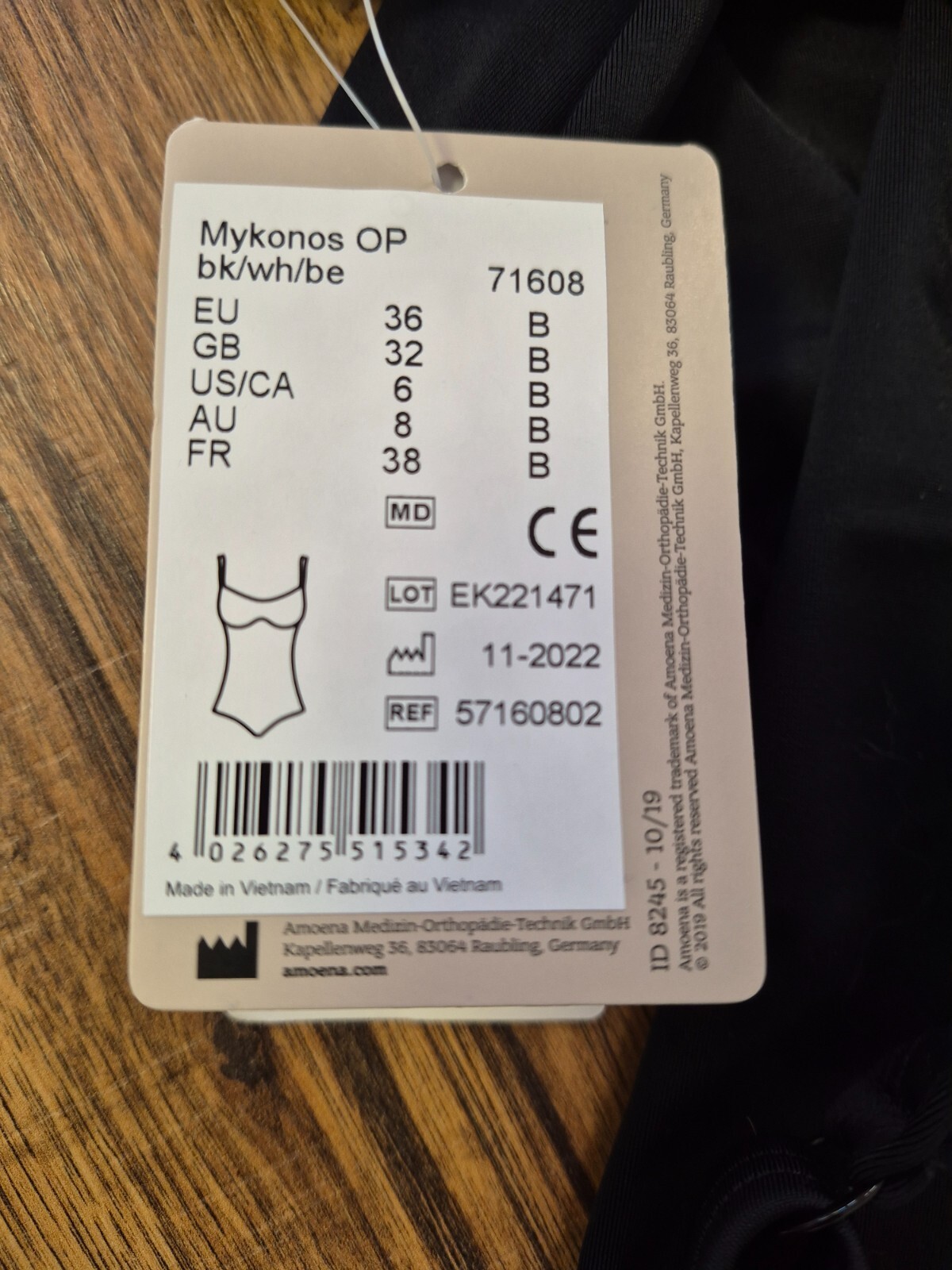 Amoena 'Mykanos' Swimsuit Black 32B NWT image 7
