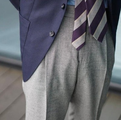 Igarashi Trousers by BEAMS F - Size 46, Sharkskin, Tapered Fit