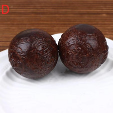Sandalwood Hand Massage Balls Pair Stress Relief Exercise Therapy Baoding
