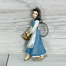 Princess Belle Disney Keychain Keyring Key Charm Beauty Beast Glitter