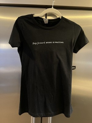 NEW Taylor Guitars Tshirt Womens S Step Forward Music is Waiting Black