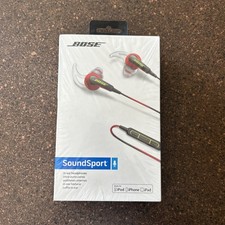 BOSE SoundSport Wired in-ear headphones Controls w/ Mic Power Red NEW Apple