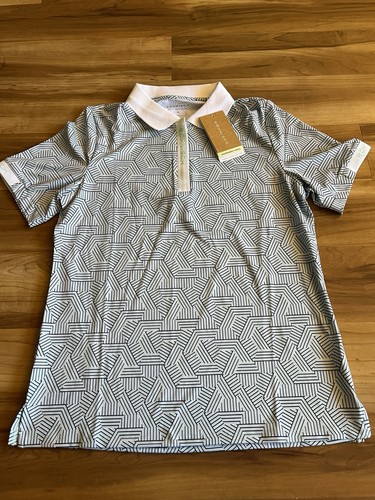 Rohnisch Polo Shirt Womens Small Medium Abby Hexagon Mint Golf Zip New With Tags