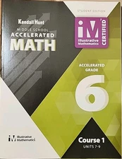 Kendall Hunt Middle School Accelerated Math Gr 6 Course 1 Units 7-9 Student Ed