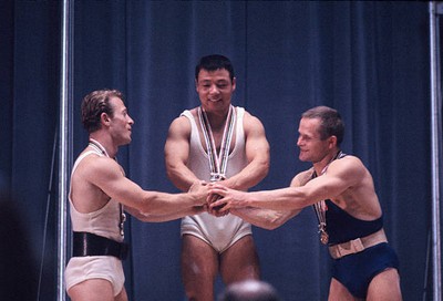 Gold Medalist Yoshinobu Miyake Japan Silver Medalist Ike Berger US- Old Photo 2