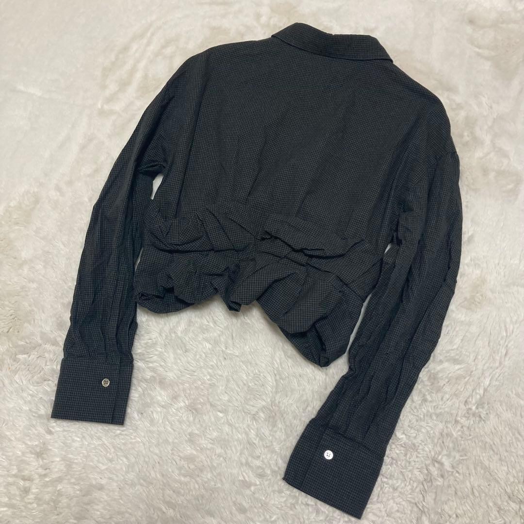 PRANK PROJECT Voluminous Ruffled Short Shirt Blac… - image 8