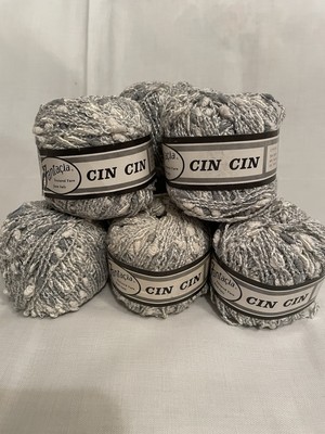 CIN CIN Fantacia Cotton Viscose Yarn Italy (8) Grey White Each 66 Yards