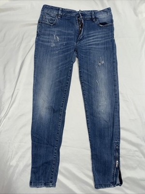 Dsquared2 Womens Italian Size 44 Jeans With Zippers  On Ankle Made In Italy