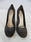 Prada Milano Brown Studded Suede Pumps Round Toe Ulta High 4"  Heel SZ 39 1/2 — photo 3