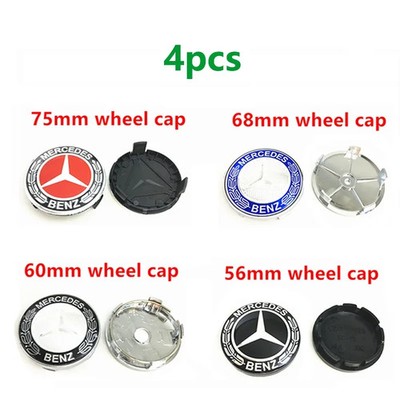 4pcs 56mm 60mm 68mm 75mm For Benz Car Wheel Center Hub Caps Rim Cover Emblem