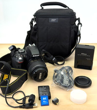 Nikon D3300 DSLR Camera Bundle 18-55mm Lens Lowepro Bag SDCard LOW Shutter Count