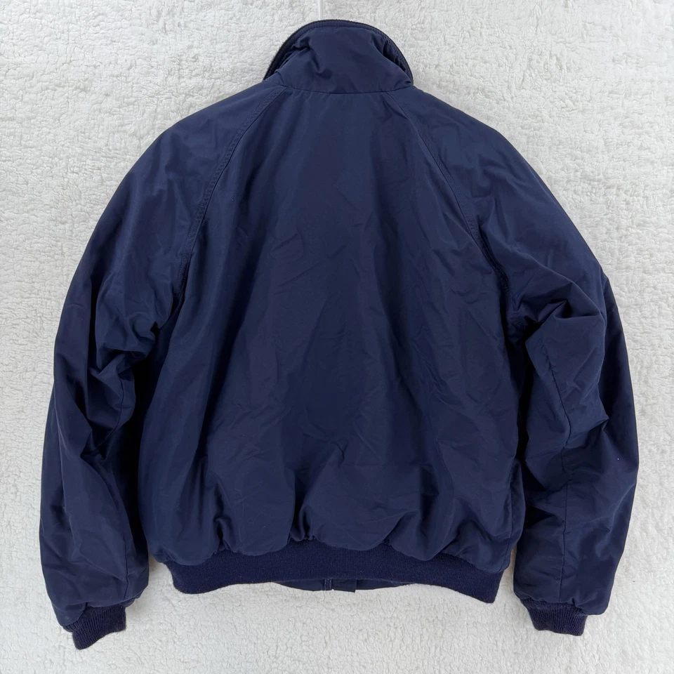 Vintage LL Bean Jacket Mens Medium Navy Purple Warm Up Fleece Lined Made USA 90s - Image 2 of 4