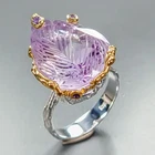 Gemstone 26 ct+ Natural Amethyst Ring 925 Sterling Silver Size 9 /R466435