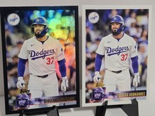 2025 Topps Archives #192 Teoscar Hernández Black Foilboard + Base LA Dodgers 