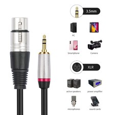 3Pin XLRs Female to 3.5mm 1/8" Headphone Adapter Cable for Mixer Amplifiers