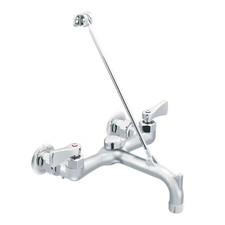 Commercial 2-Handle Wall Mount Service Faucet in Chrome